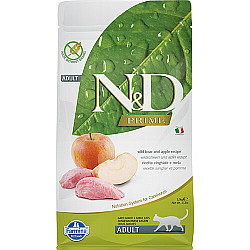 N&D Boar&Apple Adult - Суха храна за котки с глиган и ябълка