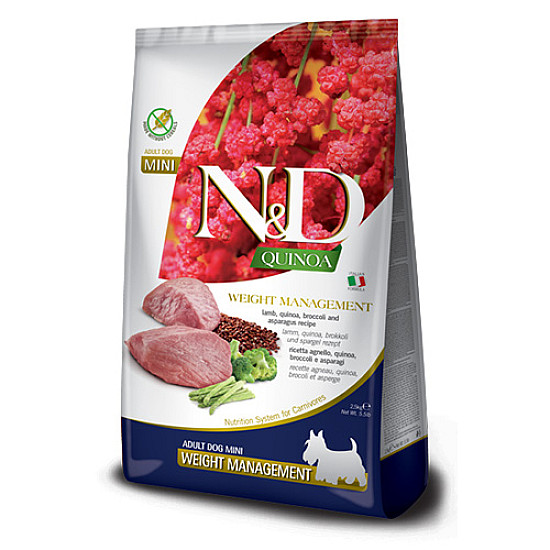 N&D Quinoa Weight Management Mini – с агнешко, киноа, броколи и аспержи