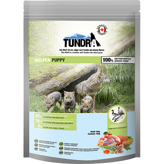 Tundra Puppy Turkey Chicken Salmon - пълноценна храна с пилешко, пуешко и сьомга за кучета до 12 месечна възраст
