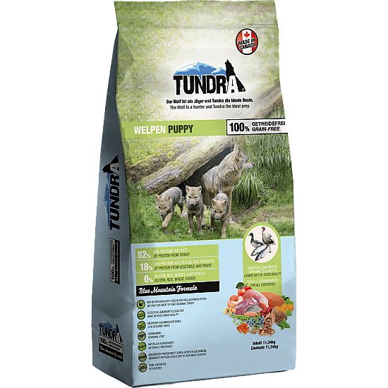 Tundra Puppy Turkey Chicken Salmon - пълноценна храна с пилешко, пуешко и сьомга за кучета до 12 месечна възраст