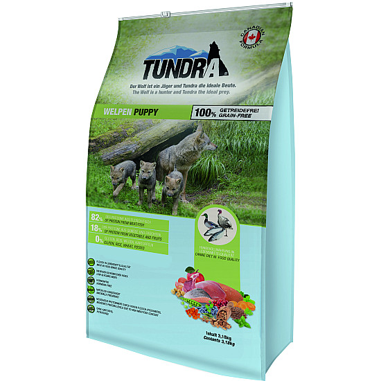 Tundra Puppy Turkey Chicken Salmon - пълноценна храна с пилешко, пуешко и сьомга за кучета до 12 месечна възраст
