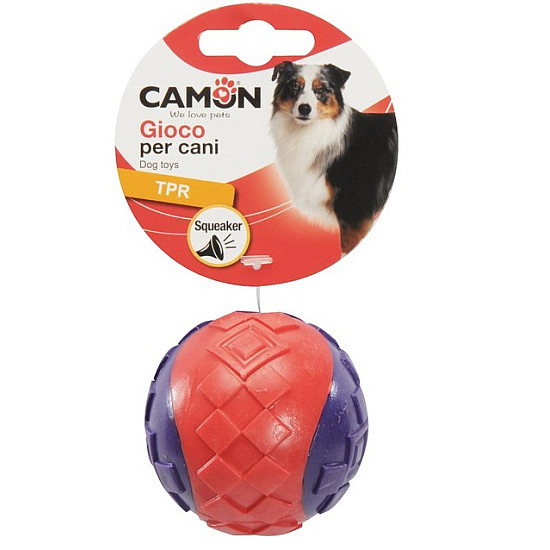 Camon Играчка за куче топка със звук TPR червена