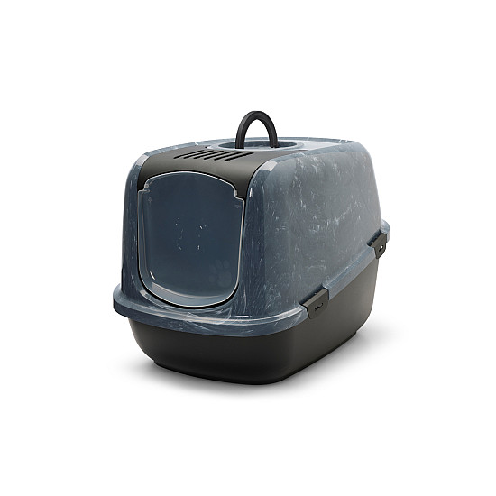 Savic Nestor Jumbo Marble - Закрита котешка тоалетна черен мрамор/черно, 66.5 х 48.5 х 46.5 см