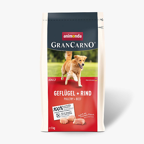 GranCarno Adult Dog Chicken and Beef - суха храна за израснали кучета с птиче и говеждо