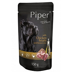 Piper Adult Dog Chicken Hearts and Brown Rice - Пауч за кучета с пилешки сърца и кафяв ориз