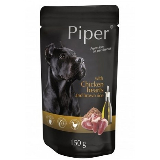 Piper Adult Dog Chicken Hearts and Brown Rice - Пауч за кучета с пилешки сърца и кафяв ориз