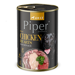 Piper Adult Dog Chicken with Brown Rice - Консервирана храна за кучета с пилешки сърца, кафяв ориз и спанак
