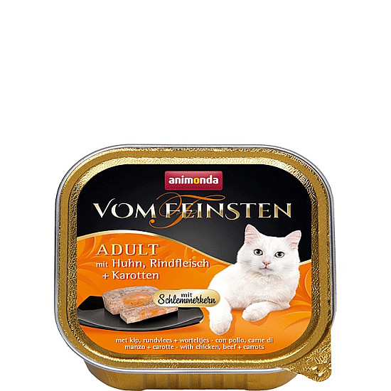 Vom Feinsten Adult Cat Chicken and Beef with Carrots - Пастет 2 в 1 за котки с пиле, говеждо и моркови - 100 гр