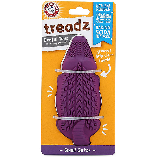 Arm & Hammer Super Treadz Mini Gator - Дентална играчка за кучета със сода - малък крокодил