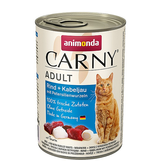 Carny Cat Adult Beef and Cod with Parsley - Консерва за котки с говеждо, треска и корени от магданоз - 400 гр