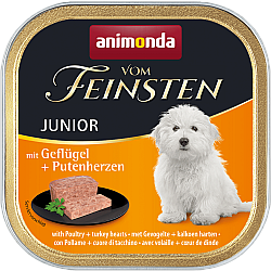 Vom Feinsten Junior Chicken and Turkey Hearts - Пастет за малки кученца над 35 дена с пиле и пуешки сърца - 150 гр