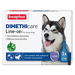 Beaphar Dimethicare Line-on Large breed - Противопаразитни капки за кучета от едри породи без инсектициди - 3х4.5мл