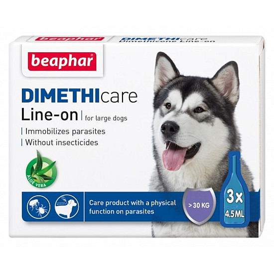 Beaphar Dimethicare Line-on Large breed - Противопаразитни капки за кучета от едри породи без инсектициди - 3х4.5мл