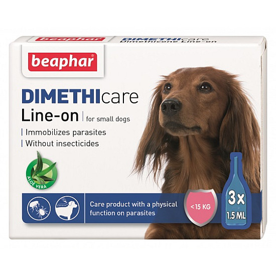 Beaphar Dimethicare Line on small breeds - Противопаразитни капки за кучета от дребни породи без инсектициди - 3х1.5мл