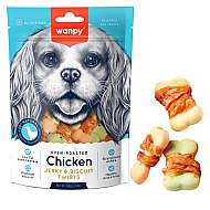 Wanpy Chicken Jerky & Biscuit Twists - Бисквити за кучета с пилешко филе