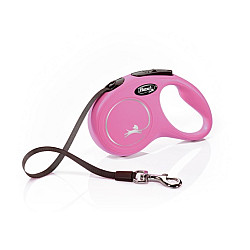 Flexi New Classic Pink Tape - Автоматичен повод за куче, лента, розов