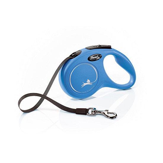 Flexi New Classic Blue Tape - Автоматичен повод за куче, лента, син