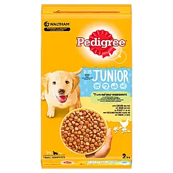 Pedigree Junior Medium - Гранули пилешко и ориз за подрастващи кучета от средни породи 2 кг