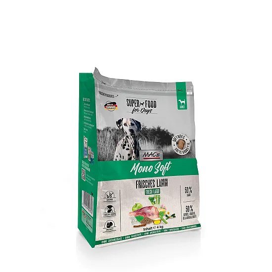 Mac's Dog Mono Soft Fresh Lamb - Мека храна за капризни кучета и/или с чувствителен стомах с агне - 4кг