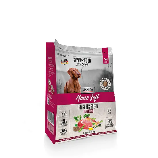 Mac's Dog Mono Soft Fresh Horse - Мека храна за капризни/с чувствителен стомах кучета с конско - 4 кг