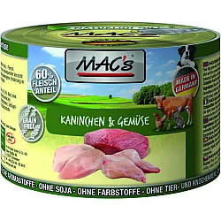 Mac’s Кучешка консерва Dog  with Rabbit and Vegetables - заешко месо и зеленчуци