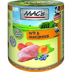 Mac’s Кучешка консерва Dog  with Turkey and Blueberries - пуешко месо и боровинки