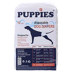Puppies Dog Diapers - Пелени за женски кучета - 12 бр