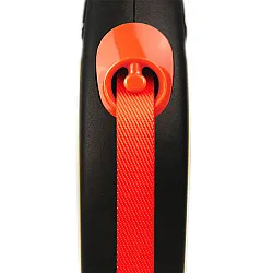 Flexi Classic Neon Orange - Автоматичен повод за кучета - лента, светлоотразителен, оранжев, 5 м