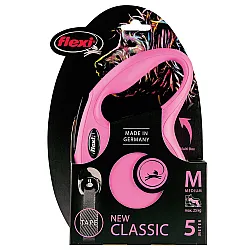 Flexi New Classic Pink Tape - Автоматичен повод за куче, лента, розов