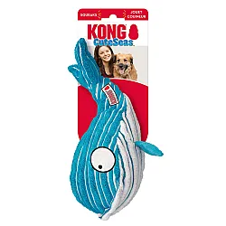 KONG CuteSeas Whale - Плюшен кит играчка за куче с пищялка и пукащ звук