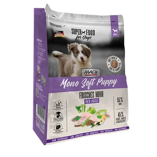 Mac's Dog Mono Soft Fresh Puppy - Мека гранулирана храна за малки кученца с пиле - 4 кг
