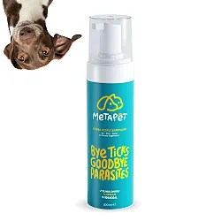 Metapet Bye Ticks Goodbye Parasites - Сух шампоан за кучета против паразити