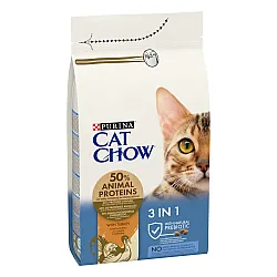 Purina Cat Chow Special Care 3in1 Turkey - Суха храна за котки против зъбен камък, против космени топки, здрав уринарен тракт с пуйка