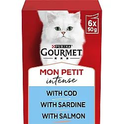 Purina Gourmet Mon Petit Adult Cat Fish - Паучове за котки с риба - 6х50гр