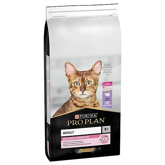 Purina Pro Plan Adult Cat Delicate Turkey - Суха храна за възрастни котки с чувствителен стомах  с пуйка