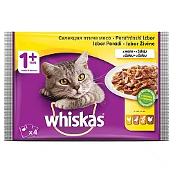 Whiskas Adult - Паучове с птичи ястия 4 пауча х 85грама