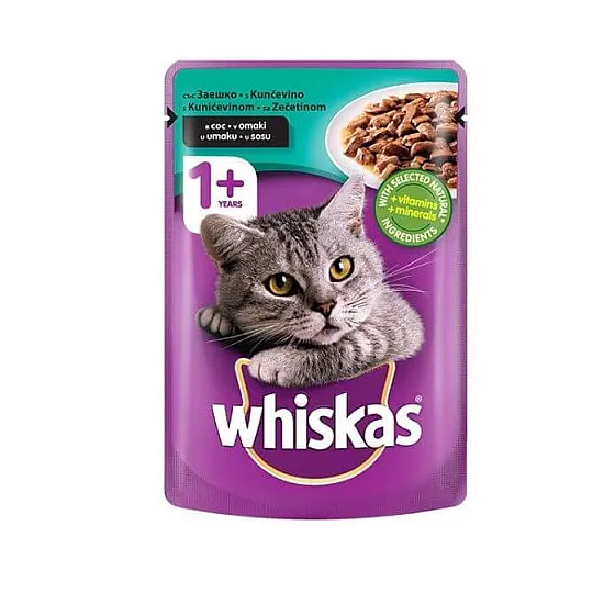 Whiskas Пауч със заешко месо за котки над 1 година 85 гр