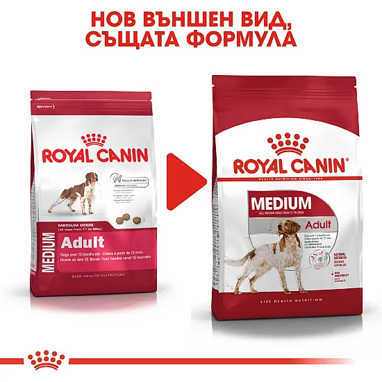 Royal Canin Adult Medium - Пълноценна суха храна за кучета от средни породи от 1 до 7 години
