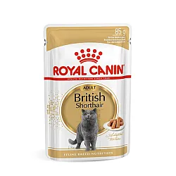 Royal Canin British Shorthair Adult Pouch 12x85g - Пълноценна мокра храна в пауч за британски късокосмести котки в зряла възраст над 12 месеца