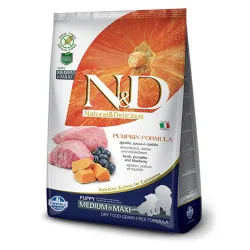 N&D Medium&Maxi Puppy Lamb & Blueberry - храна за подрастващи кученца с агнешко, тиква и боровинки