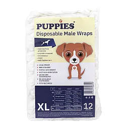 Пелени за мъжки кучета за еднократна употреба марка Puppies (Disposable Male Wraps) - 12 броя