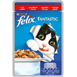 Felix Fantastic Adult Cat Beef - Пауч за котки с говеждо - 85гр