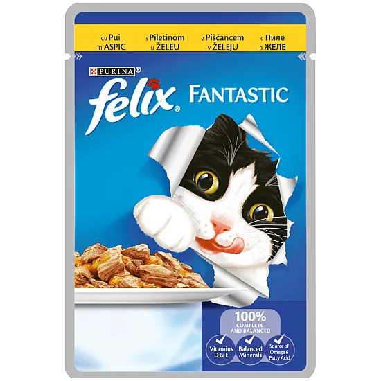 Felix Fantastic Adult Cat Chicken - Пауч за котки с пилешко - 85гр