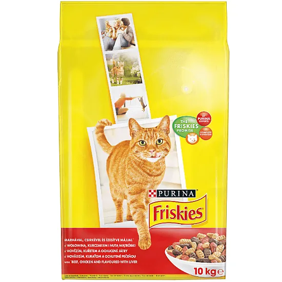 Friskies Adult Cat Beef and Vegetables - Суха храна за котки с телешко, черен дроб и зеленчуци - 10кг