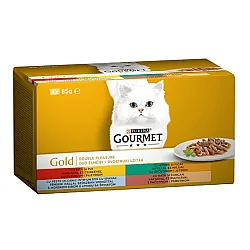 Purina Gourmet Gold Adult Cat Double Pleasure - Пауч за котки двойно удоволствие - 4 х 85гр