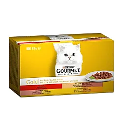 Purina Gourmet Gold Adult Cat - Месни хапки в сос за котки - 4 х 85гр