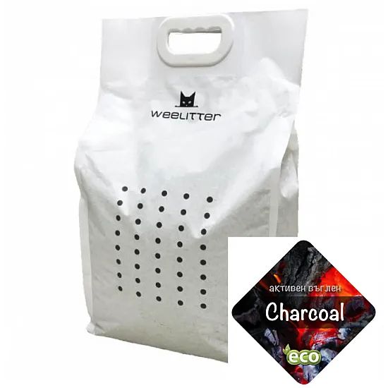 Weelitter Charcoal - Натурална биоразградима соева котешка тоалетна с аромат на активен въглен